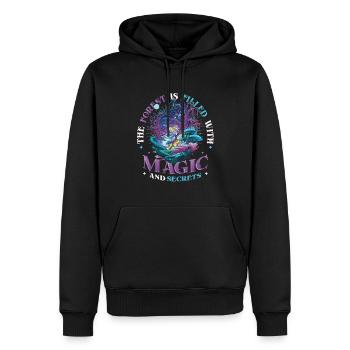 Wald voller Magie und Geheimnisse, Natur, Wandern - Männer Premium Bio Hoodie - Schwarz - Vorne - Nico (187cm)
