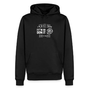 Ich stehe auf Fitness Fit'ness Donut In My Mouth - Männer Premium Bio Hoodie - Schwarz - Vorne - Nico (187cm)