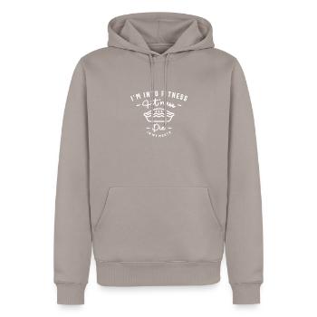 Ich stehe auf Fitness Fit'ness Pie In My Mouth - Männer Premium Bio Hoodie - Taupe - Vorne - Nico (187cm)