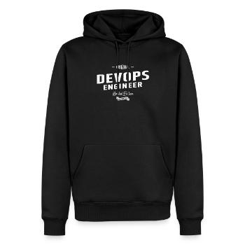 Devops Ingénieur Drôle Titre du poste Profession - Sweat à capuche Premium bio Homme - noir - Devant - Nico (187cm)