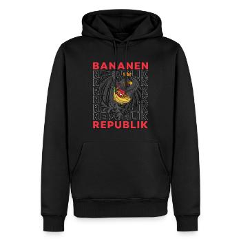 Bananenrepublik Österreich Bundesadler Österreich - Männer Premium Bio Hoodie - Schwarz - Vorne - Nico (187cm)