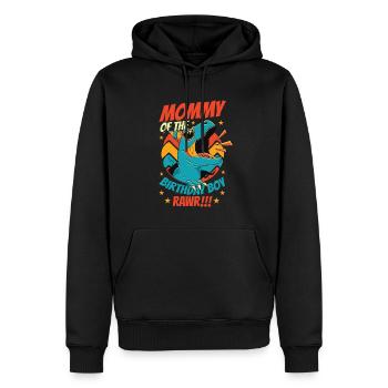 Dinosaure Maman d’Birthday Boy - Sweat à capuche Premium bio Homme - noir - Devant - Nico (187cm)
