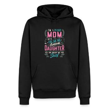 Ich bin eine stolze Mutter einer Tochter - Männer Premium Bio Hoodie - Schwarz - Vorne - Nico (187cm)