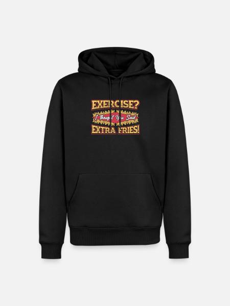Extra Pommes Frites - Herre Premium økologisk hoodie - sort