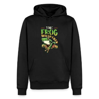 Der Froschflüsterer - Männer Premium Bio Hoodie - Schwarz - Vorne - Nico (187cm)