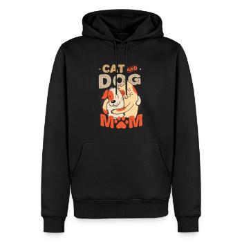 Mère de chat et de chien, animaux domestiques. - Sweat à capuche Premium bio Homme - noir - Devant - Nico (187cm)