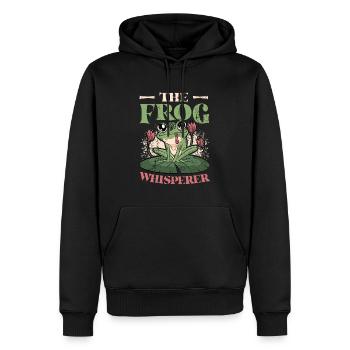 Der Froschflüsterer - Männer Premium Bio Hoodie - Schwarz - Vorne - Nico (187cm)