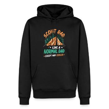 Scout Dad like a normal dad, only much cooler - Men’s Premium Organic Hoodie - black - Front - Nico (187cm)