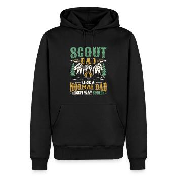 Scout Dad like a normal dad, only much cooler - Men’s Premium Organic Hoodie - black - Front - Nico (187cm)