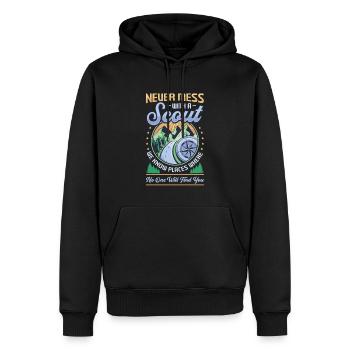 Never mess with a scout - Men’s Premium Organic Hoodie - black - Front - Nico (187cm)