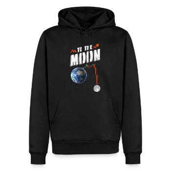 Zum Mond, Crypto Crash, Aktienmarkt-Händler - Männer Premium Bio Hoodie - Schwarz - Vorne - Nico (187cm)