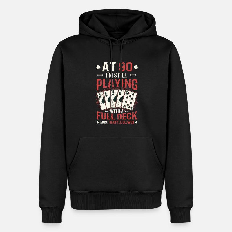 Avec quatre-vingt-dix jeux, 90e anniversaire - Sweat à capuche Premium bio Homme - noir