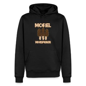 Morel Whisperer Morchel Flüsterer Pilzjäger - Männer Premium Bio Hoodie - Schwarz - Vorne - Nico (187cm)