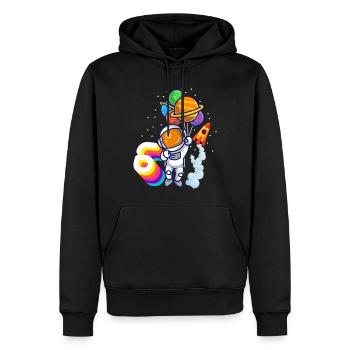 Astronaut 9. Geburtstag Weltraum Jungen Geschenk - Männer Premium Bio Hoodie - Schwarz - Vorne - Nico (187cm)