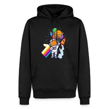 Astronaut 7. Geburtstag Weltraum Jungen Geschenk - Männer Premium Bio Hoodie - Schwarz - Vorne - Nico (187cm)