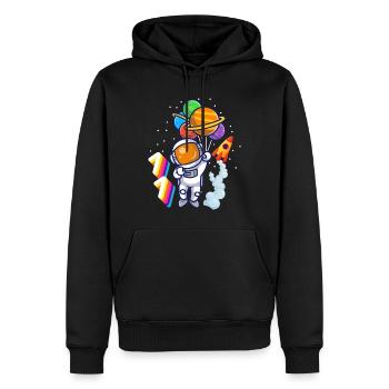 Astronaut 11. Geburtstag Weltraum Jungen Geschenk - Männer Premium Bio Hoodie - Schwarz - Vorne - Nico (187cm)