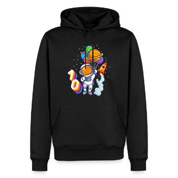 Astronaut 10. Geburtstag Weltraum Jungen Geschenk - Männer Premium Bio Hoodie - Schwarz - Vorne - Nico (187cm)
