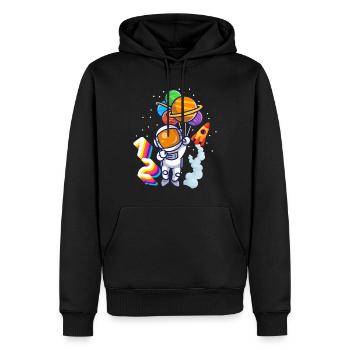 Astronaut 12. Geburtstag Weltraum Jungen Geschenk - Männer Premium Bio Hoodie - Schwarz - Vorne - Nico (187cm)
