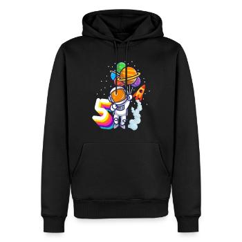 Astronaut 5. Geburtstag Weltraum Jungen Geschenk - Männer Premium Bio Hoodie - Schwarz - Vorne - Nico (187cm)