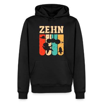 Astronaut 10. Geburtstag Weltraum Jungen Geschenk - Männer Premium Bio Hoodie - Schwarz - Vorne - Nico (187cm)