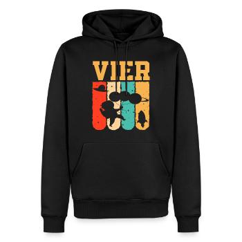 Astronaut 4. Geburtstag Weltraum Jungen Geschenk - Männer Premium Bio Hoodie - Schwarz - Vorne - Nico (187cm)