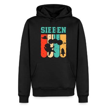 Astronaut 7. Geburtstag Weltraum Jungen Geschenk - Männer Premium Bio Hoodie - Schwarz - Vorne - Nico (187cm)