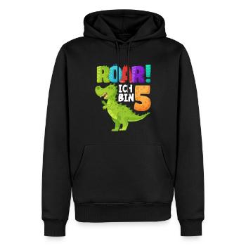 Ich Bin 5 Dinosaurier 5. Geburtstag Jungs Geschenk - Männer Premium Bio Hoodie - Schwarz - Vorne - Nico (187cm)