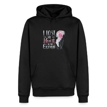 J’ai perdu mon cœur à cause des méduses de l’océan - Sweat à capuche Premium bio Homme - noir - Devant - Nico (187cm)