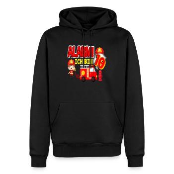 Alarm Ich Bin 10. Geburtstag Feuerwehr Junge - Männer Premium Bio Hoodie - Schwarz - Vorne - Nico (187cm)