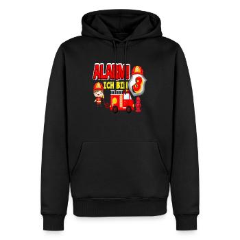 Alarm Ich Bin 3. Geburtstag Feuerwehr Junge - Männer Premium Bio Hoodie - Schwarz - Vorne - Nico (187cm)