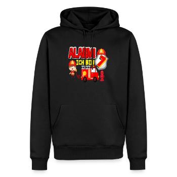 Alarm Ich Bin 7. Geburtstag Feuerwehr Junge - Männer Premium Bio Hoodie - Schwarz - Vorne - Nico (187cm)