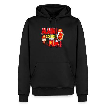 Alarm Ich Bin 5. Geburtstag Feuerwehr Junge - Männer Premium Bio Hoodie - Schwarz - Vorne - Nico (187cm)