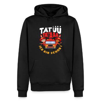 Tatüü TaTaaa 1. Geburtstag Feuerwehr Jungs - Männer Premium Bio Hoodie - Schwarz - Vorne - Nico (187cm)