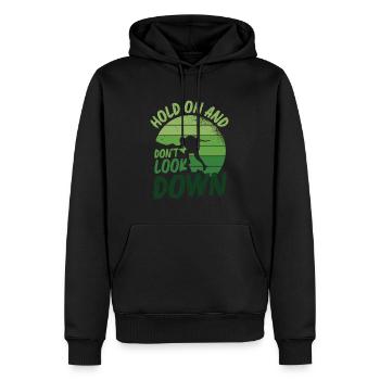 Ne regardez pas vers le bas le bloc, l’escalade. - Sweat à capuche Premium bio Homme - noir - Devant - Nico (187cm)