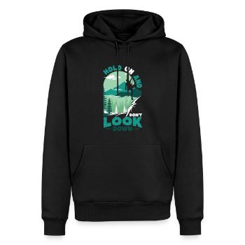 Ne regardez pas vers le bas le bloc, l’escalade. - Sweat à capuche Premium bio Homme - noir - Devant - Nico (187cm)