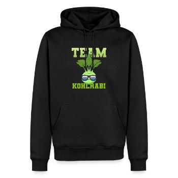 Team Kohlrabi Superfood Veganer Vegetarier - Männer Premium Bio Hoodie - Schwarz - Vorne - Nico (187cm)