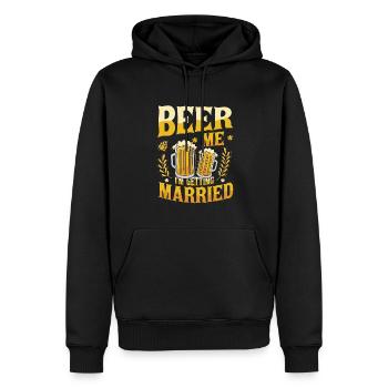 Beer Me Je me marie. - Sweat à capuche Premium bio Homme - noir - Devant - Nico (187cm)
