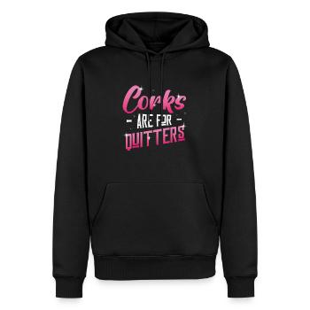 Les bouchons sont pour le festival du vin amusant de Quitter. - Sweat à capuche Premium bio Homme - noir - Devant - Nico (187cm)