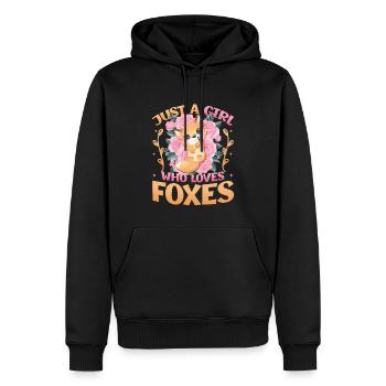 Just a girl who loves foxes - Fox Girls - Men’s Premium Organic Hoodie - black - Front - Nico (187cm)