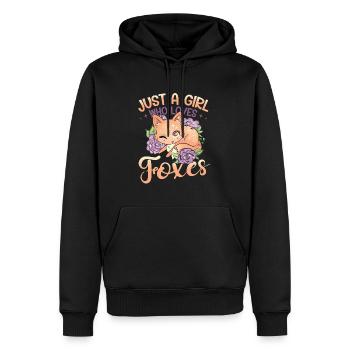 Just a girl who loves foxes - Fox Girls - Men’s Premium Organic Hoodie - black - Front - Nico (187cm)