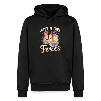 Just a girl who loves foxes - Fox Girls - Men’s Premium Organic Hoodie - black - Front - Nico (187cm)