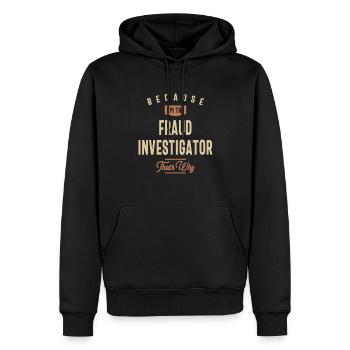 Enquêteur de fraude Profession Emploi Travailleur d’anniversaire - Sweat à capuche Premium bio Homme - noir - Devant - Nico (187cm)