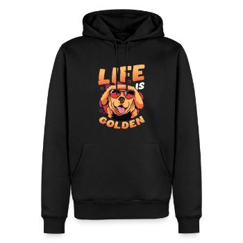 Life is golden - Golden Retriever - Men’s Premium Organic Hoodie - black - Front - Nico (187cm)