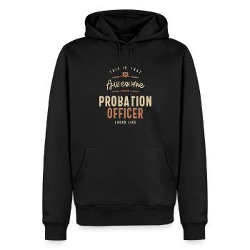 Funny Awesome Bewährungshelfer Job Beruf - Männer Premium Bio Hoodie - Schwarz - Vorne - Nico (187cm)