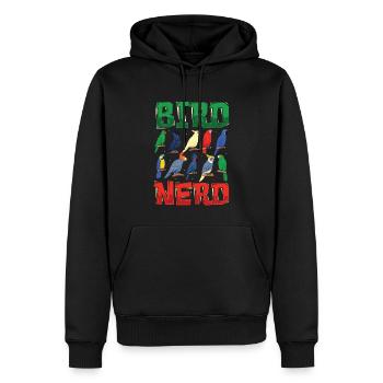 Observation des oiseaux Nerd - Sweat à capuche Premium bio Homme - noir - Devant - Nico (187cm)