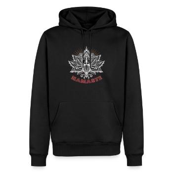 Yoga Meditation Lotusblume Namaste Yoga - Männer Premium Bio Hoodie - Schwarz - Vorne - Nico (187cm)