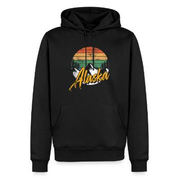 Alaska - Männer Premium Bio Hoodie - Schwarz - Vorne - Nico (187cm)