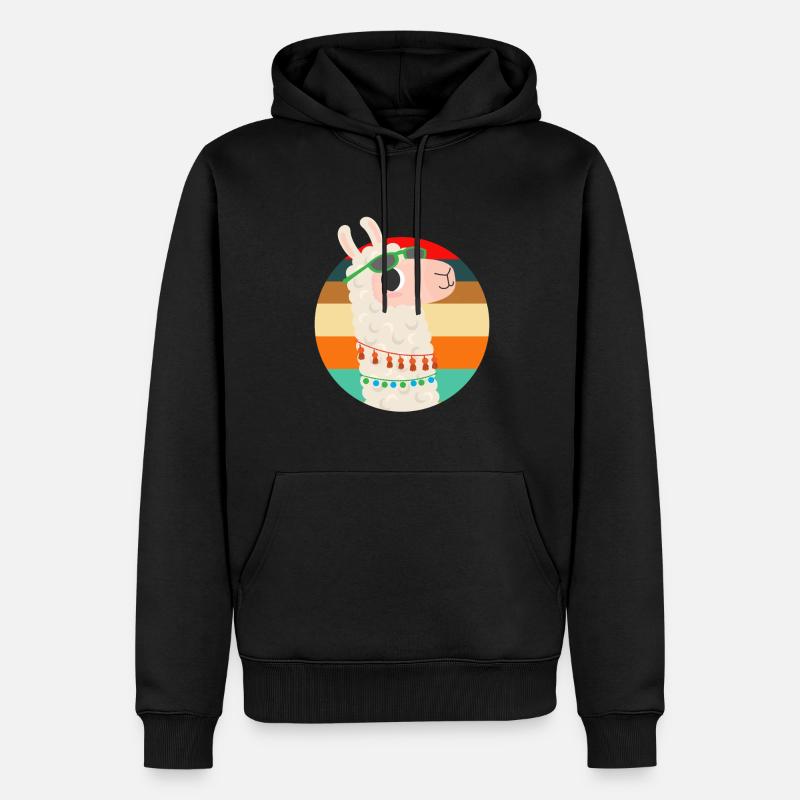 Lama Alpaga - Sweat à capuche Premium bio Homme - noir