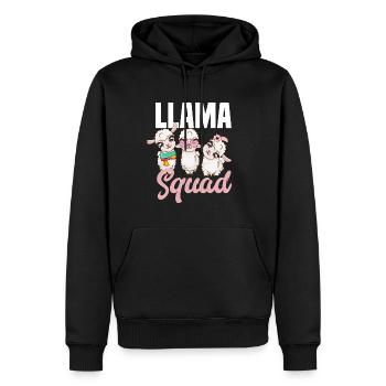 Lama Team Girl Cadeau - Sweat à capuche Premium bio Homme - noir - Devant - Nico (187cm)