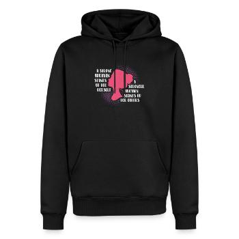 Des femmes fortes défendent la justice - Sweat à capuche Premium bio Homme - noir - Devant - Nico (187cm)